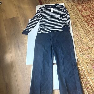 Classic Navy Wide Leg Jeans for Women